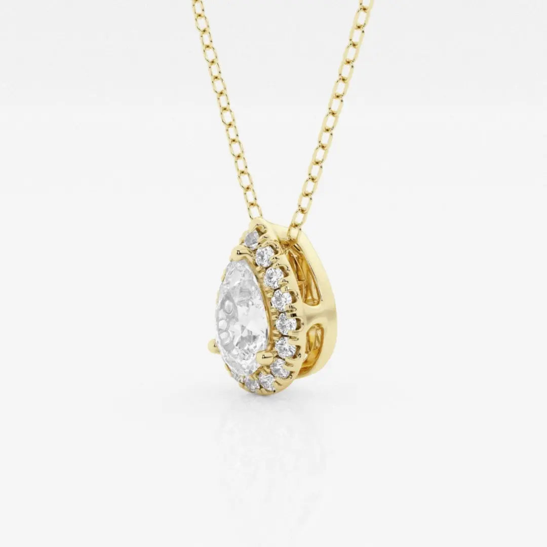 Lab Grown 1.68 CT Pear Cut Diamond Gothic Necklace Jewel Carts