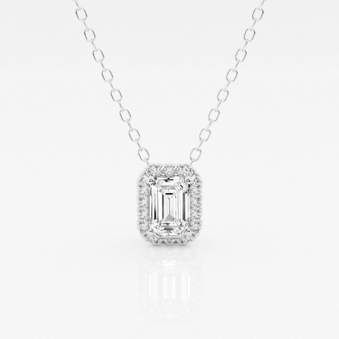 Lab Grown 2.75 CT Emerald Cut Diamond Celtic Necklace Jewel Carts