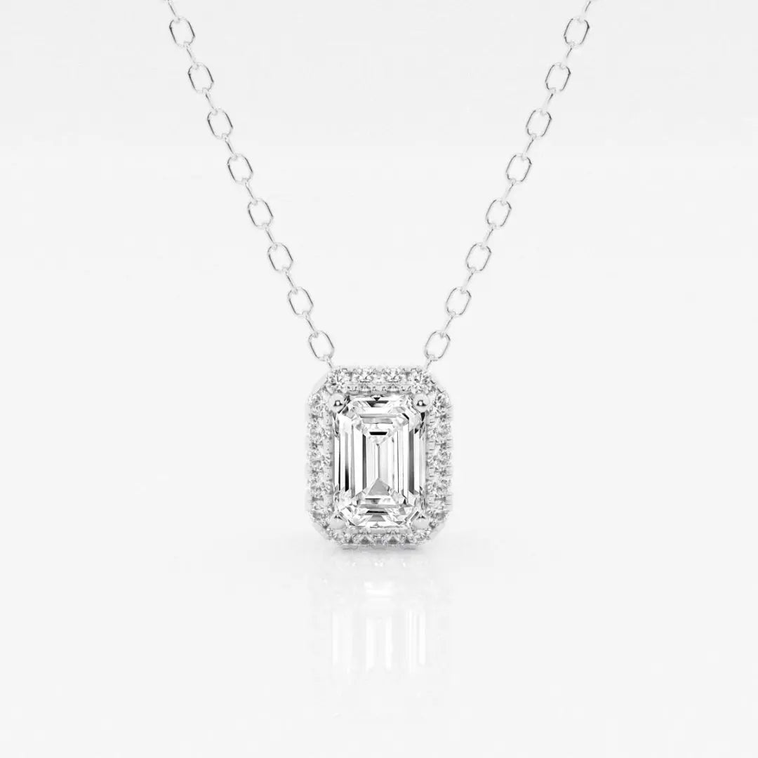 Lab Grown 2.75 CT Emerald Cut Diamond Celtic Necklace Jewel Carts