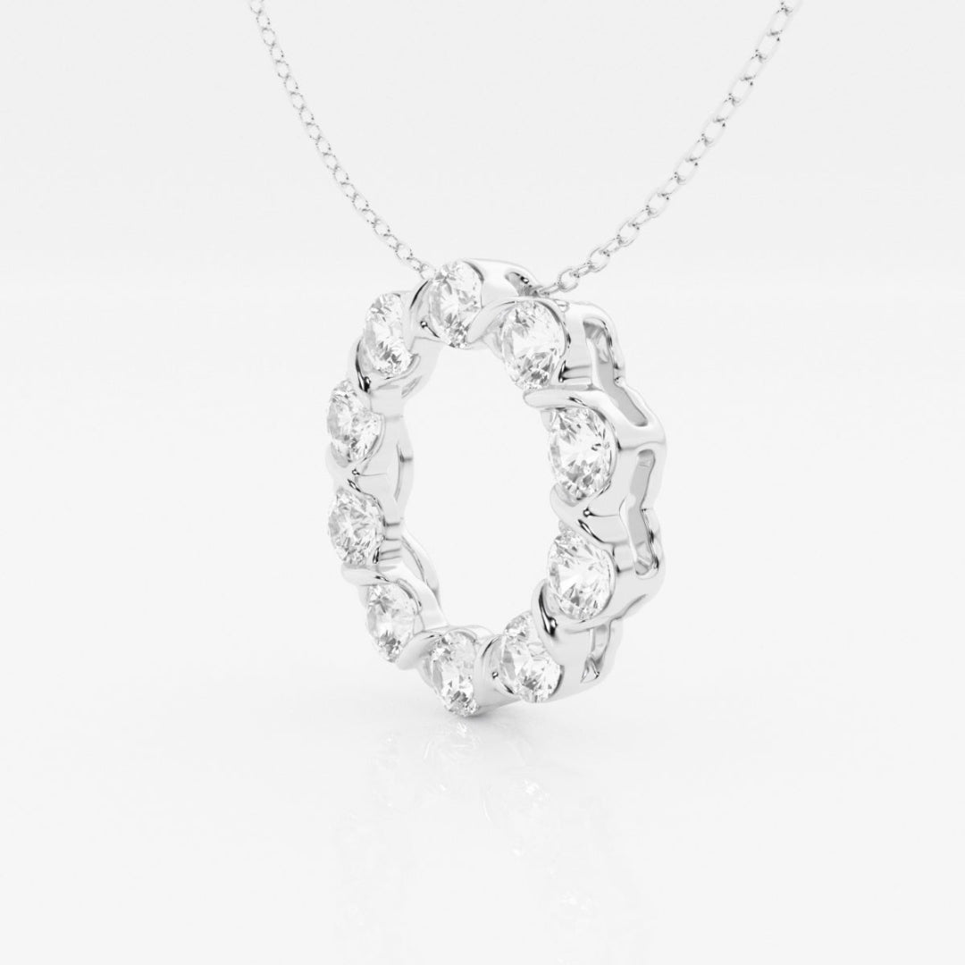 Lab Grown 1.17 CT Round Cut Diamond Art Nouveau Necklace Jewel Carts