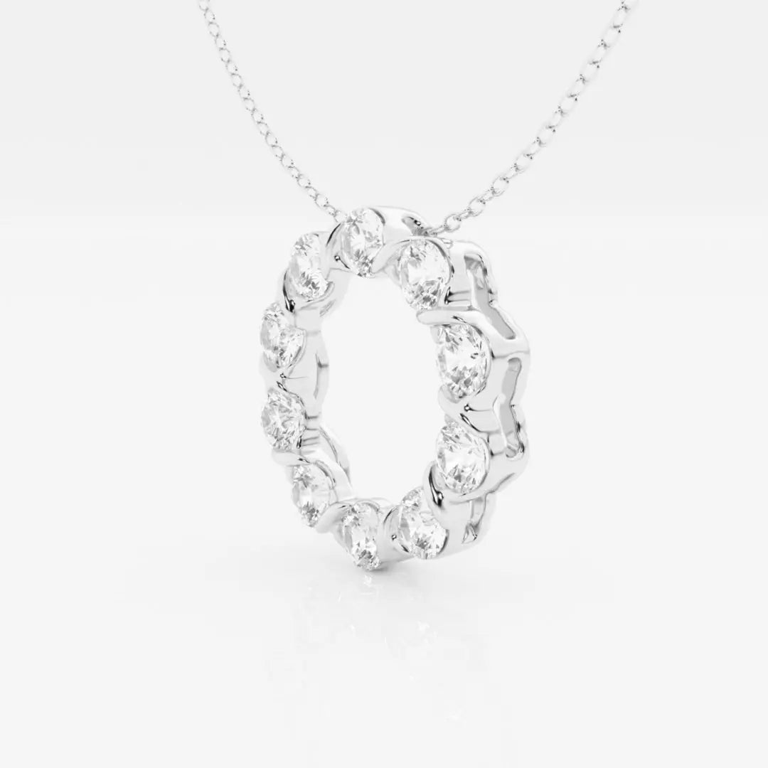 Lab Grown 1.17 CT Round Cut Diamond Art Nouveau Necklace Jewel Carts