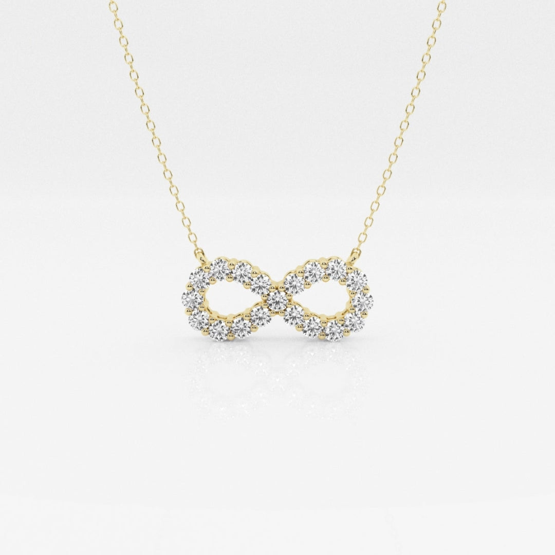 Lab Grown 1.08 CT Round Cut Diamond Mid-Century Necklace Jewel Carts