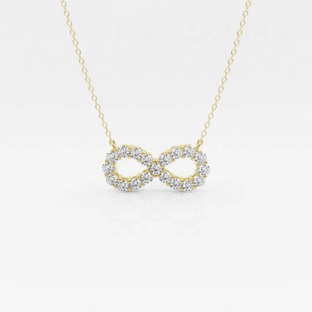 Lab Grown 1.08 CT Round Cut Diamond Mid-Century Necklace Jewel Carts