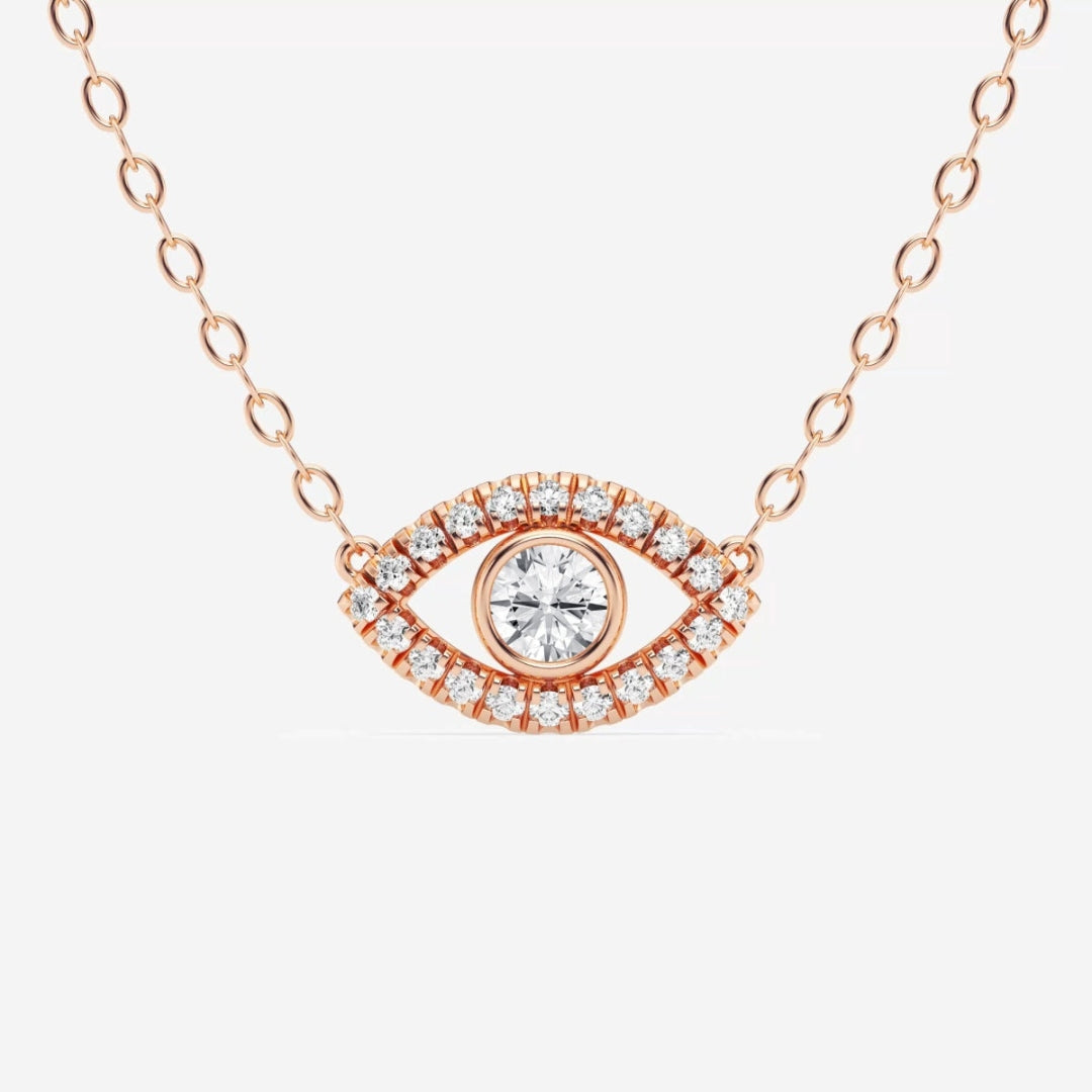Lab Grown 1.03 CT Round Cut Diamond Victorian Necklace Jewel Carts