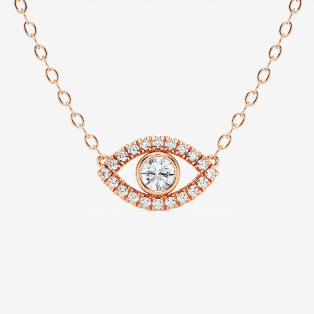 Lab Grown 1.03 CT Round Cut Diamond Victorian Necklace Jewel Carts