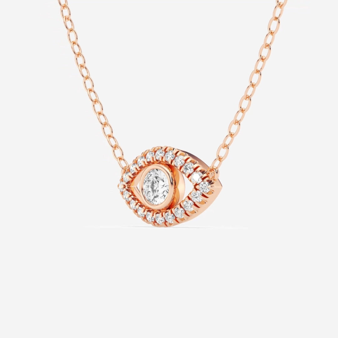 Lab Grown 1.03 CT Round Cut Diamond Victorian Necklace Jewel Carts