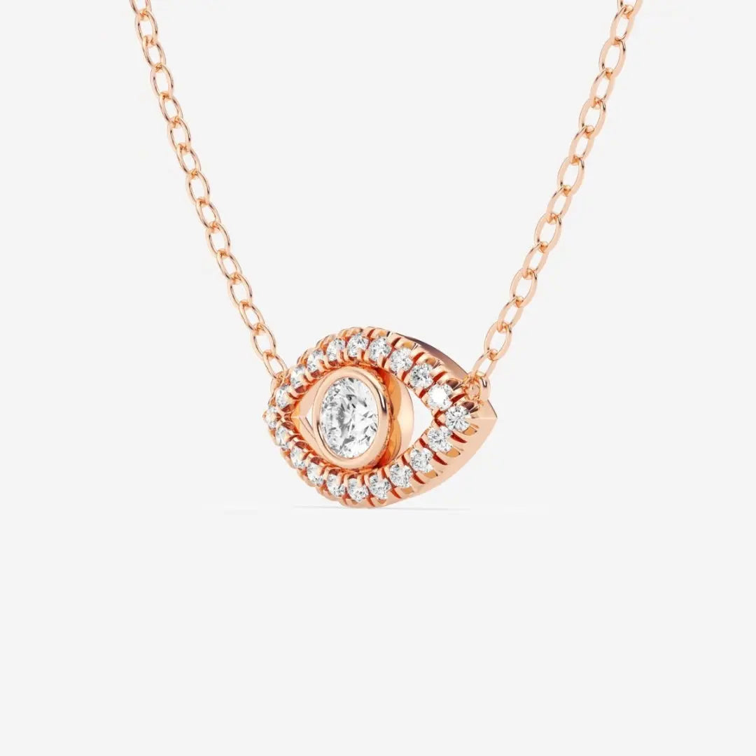 Lab Grown 1.03 CT Round Cut Diamond Victorian Necklace Jewel Carts