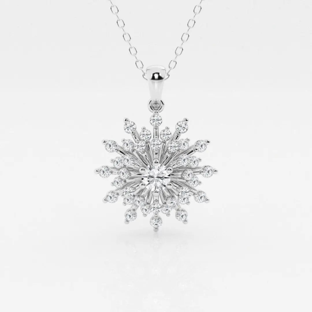 Lab Grown 2.12 CT Round Cut Diamond Victorian Necklace Jewel Carts