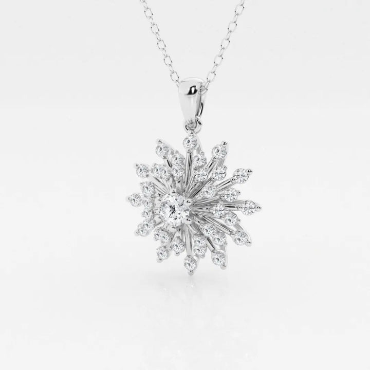 Lab Grown 2.12 CT Round Cut Diamond Victorian Necklace Jewel Carts