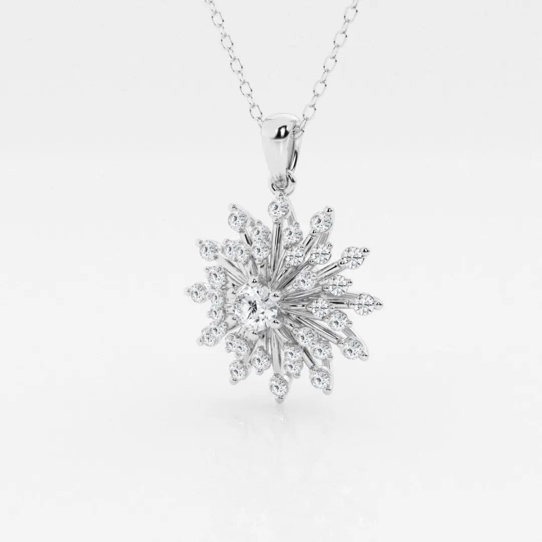 Lab Grown 2.12 CT Round Cut Diamond Victorian Necklace Jewel Carts