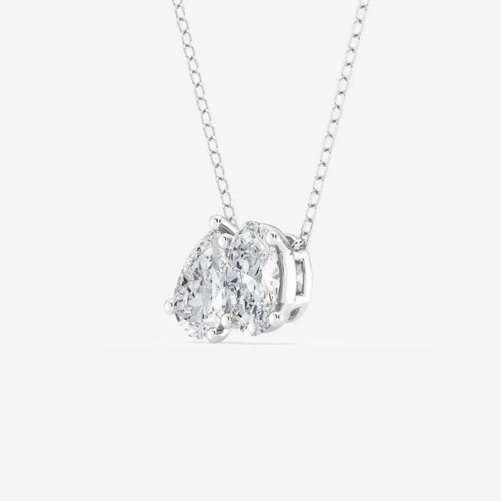 Lab Grown 2.56 CT Pear & Oval Cut Diamond Gothic Necklace Jewel Carts