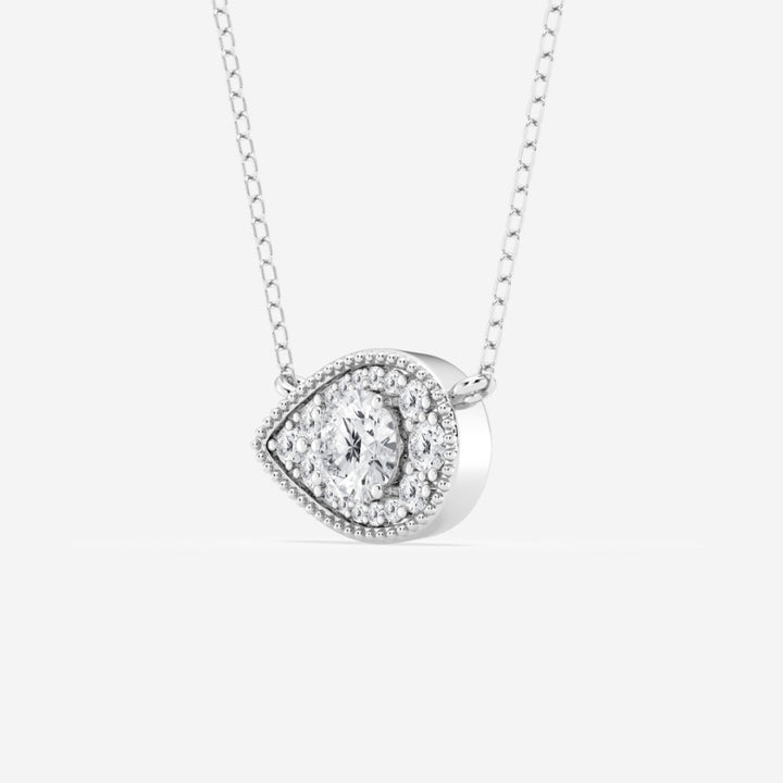 Lab Grown 3.24 CT Round Cut Diamond Mid-Century Necklace