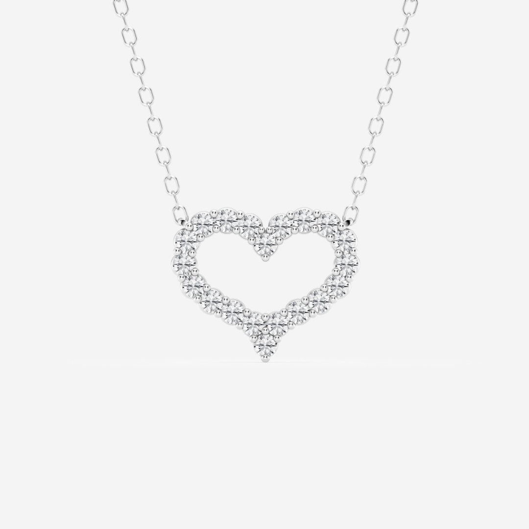 Lab Grown 1.00 CT Round Cut Diamond Victorian Necklace Jewel Carts