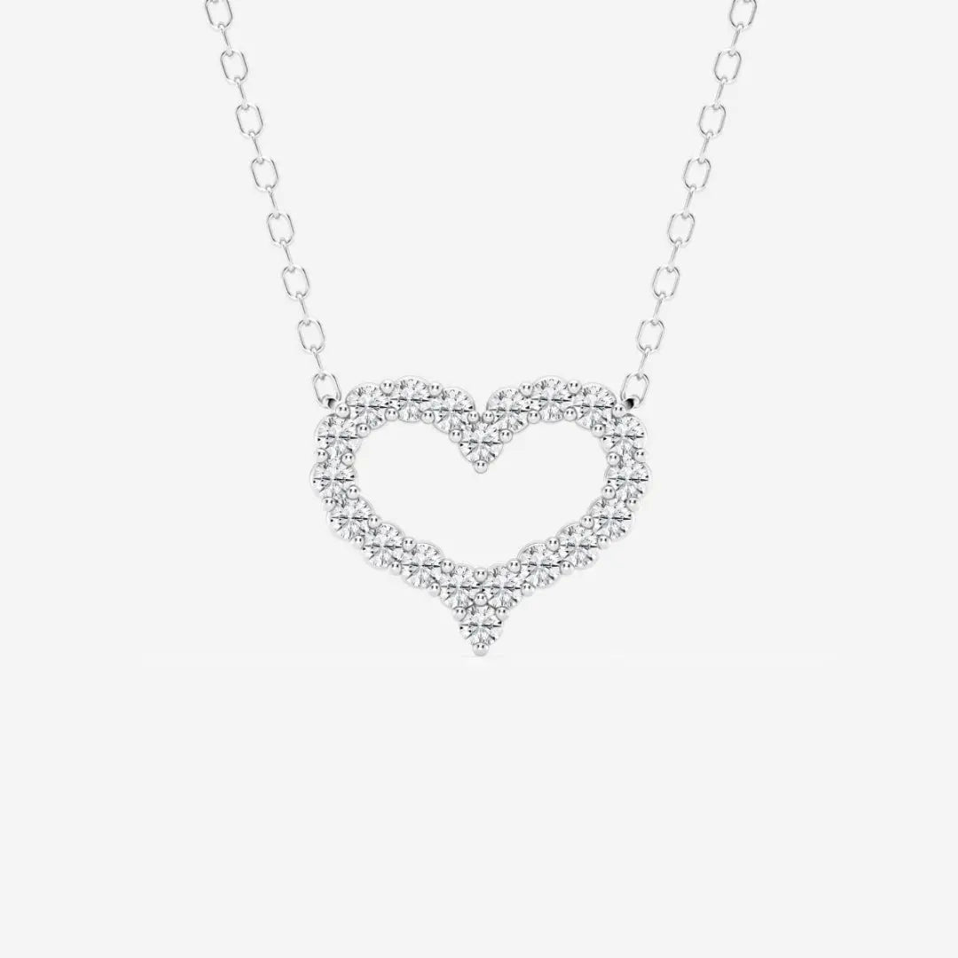 Lab Grown 1.00 CT Round Cut Diamond Victorian Necklace Jewel Carts