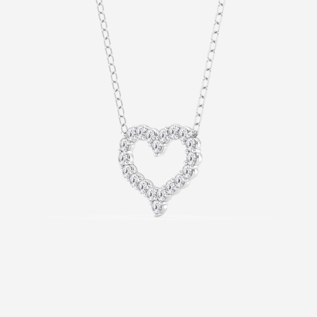 Lab Grown 1.00 CT Round Cut Diamond Victorian Necklace Jewel Carts