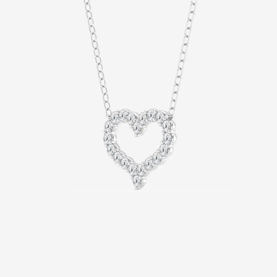 Lab Grown 1.00 CT Round Cut Diamond Victorian Necklace Jewel Carts