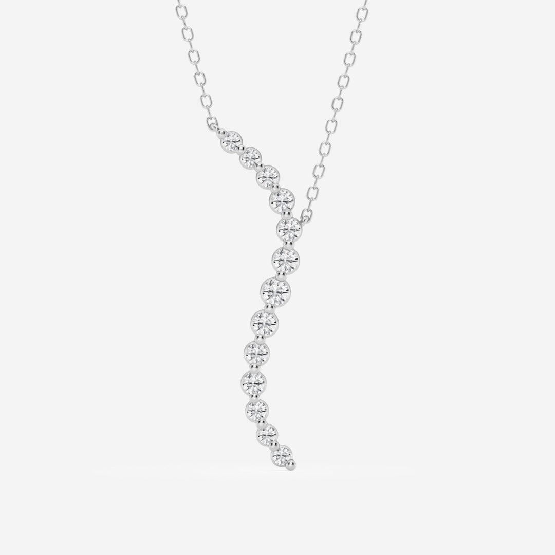 Lab Grown 1.00 CT Round Cut Diamond Brutalist Necklace Jewel Carts