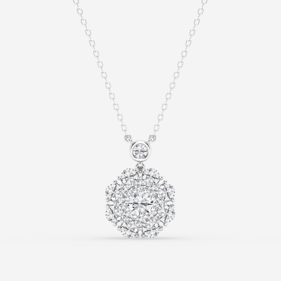 Lab Grown 1.90 CT Round Cut Diamond Edwardian Necklace Jewel Carts