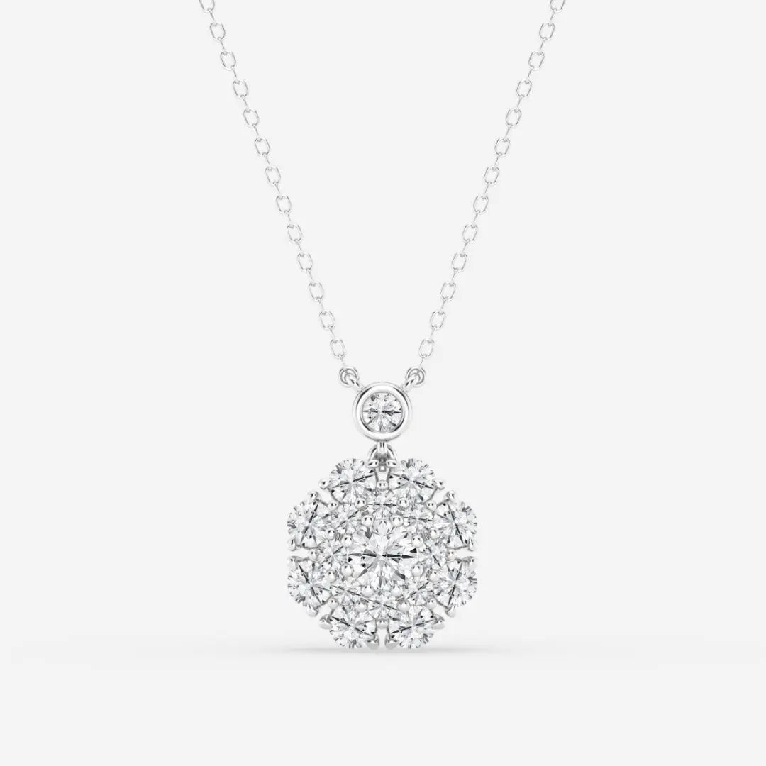 Lab Grown 1.90 CT Round Cut Diamond Edwardian Necklace Jewel Carts