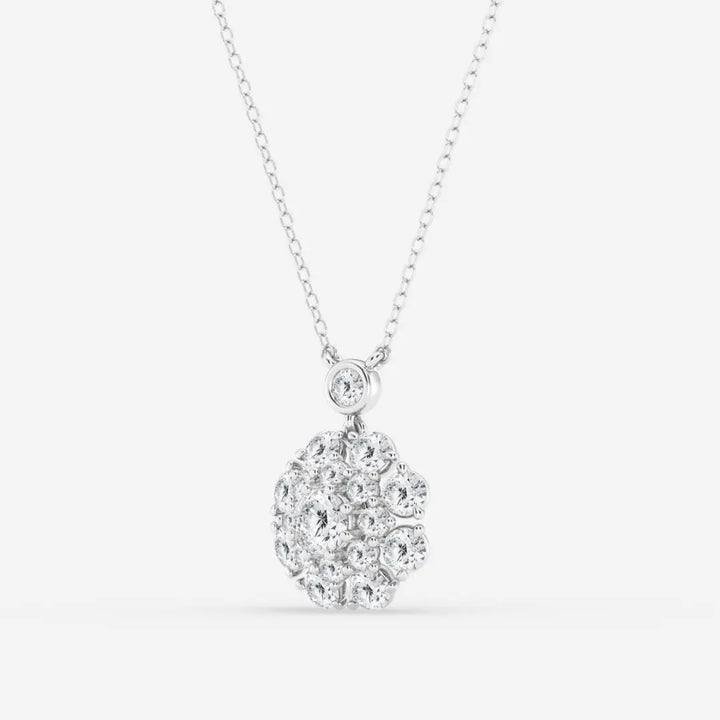 Lab Grown 1.90 CT Round Cut Diamond Edwardian Necklace Jewel Carts
