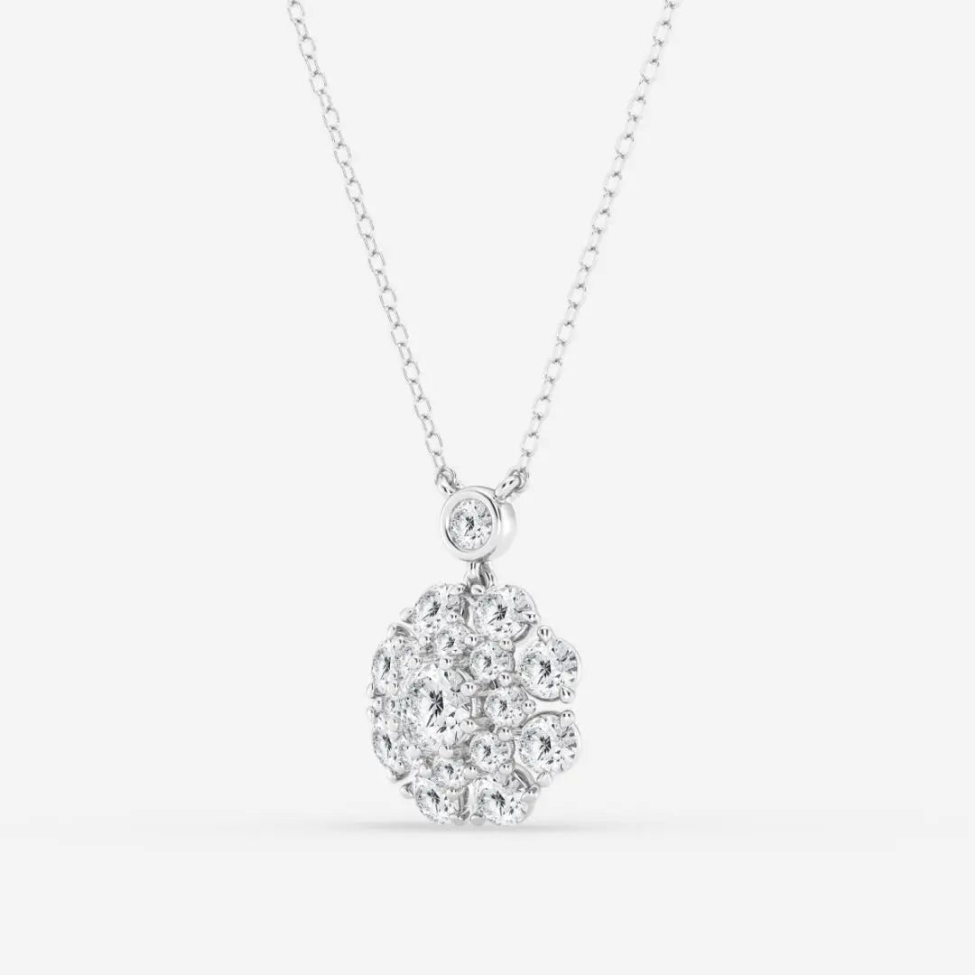 Lab Grown 1.90 CT Round Cut Diamond Edwardian Necklace Jewel Carts