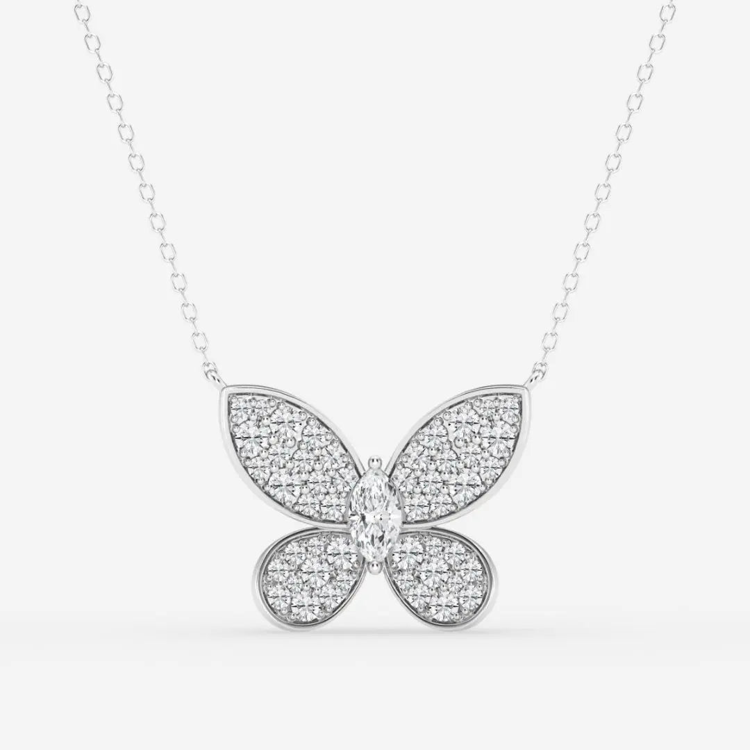Lab Grown 2.10 CT Round Cut Diamond Gothic Necklace Jewel Carts