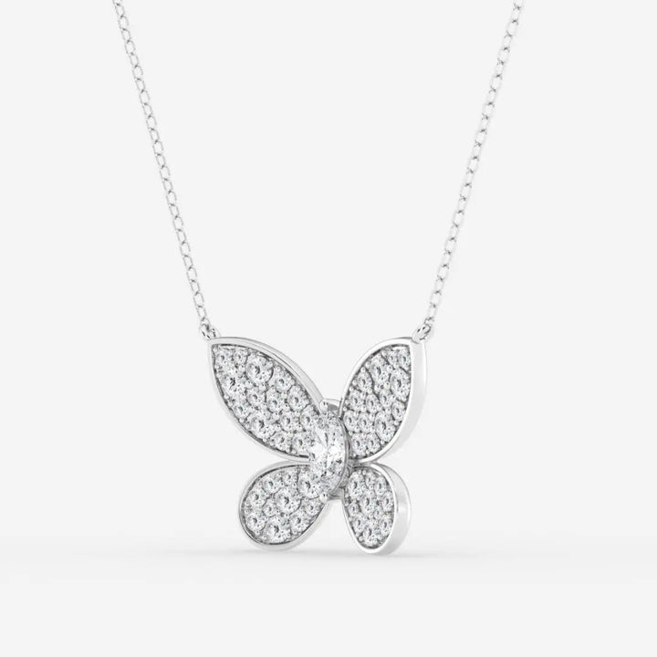 Lab Grown 2.10 CT Round Cut Diamond Gothic Necklace Jewel Carts