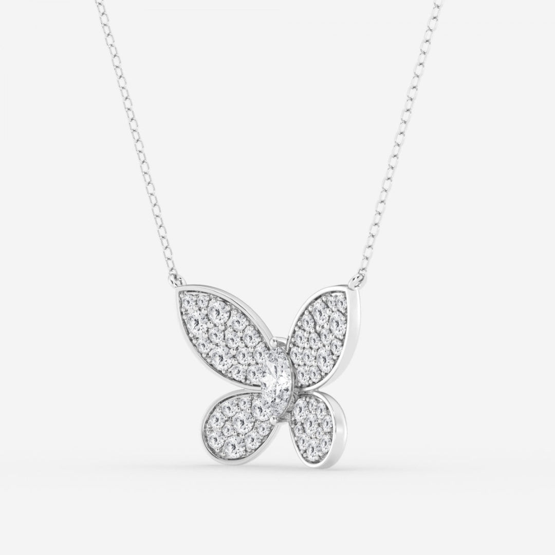 Lab Grown 2.10 CT Round Cut Diamond Gothic Necklace Jewel Carts