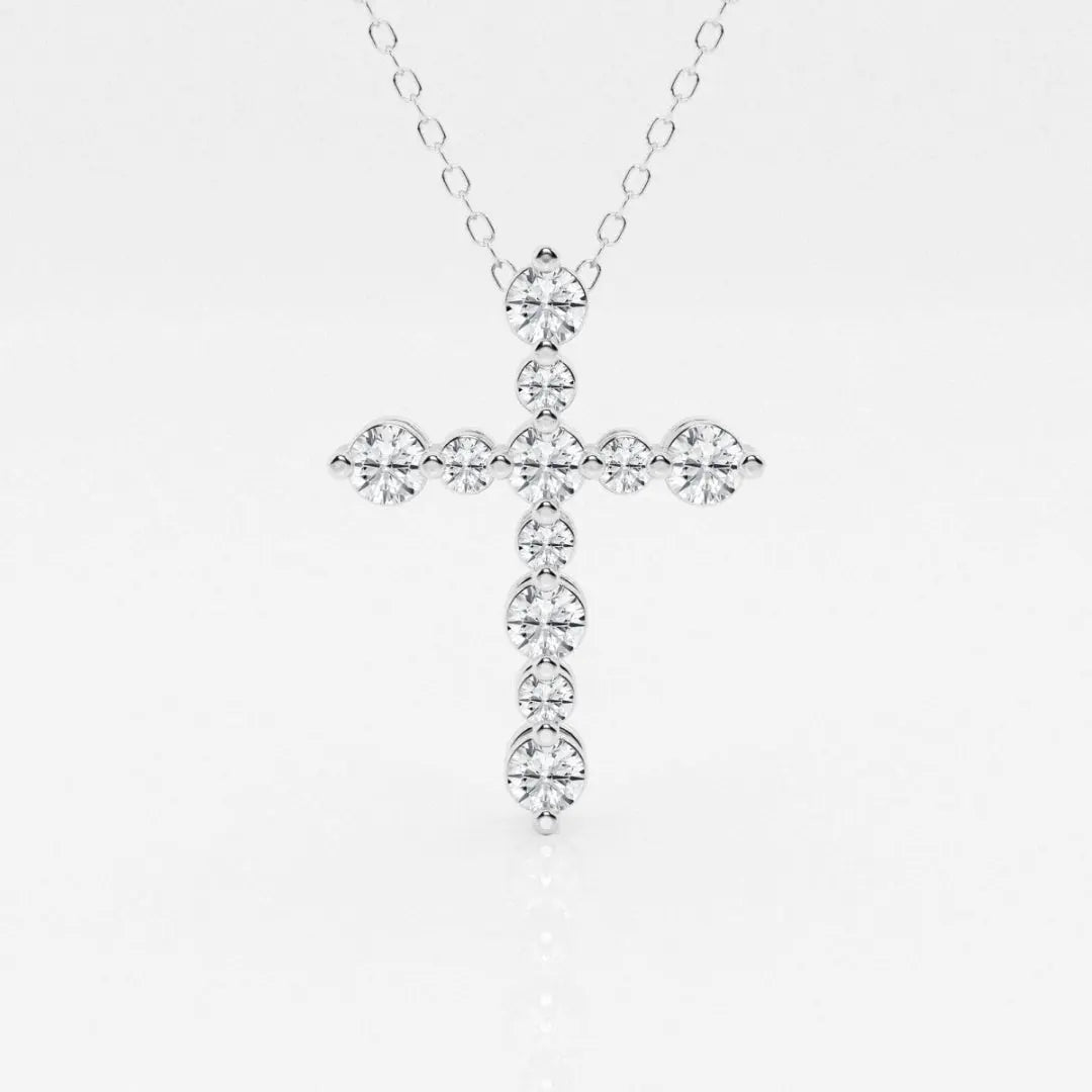 Lab Grown 2.16 CT Round Cut Diamond Art Deco Necklace Jewel Carts