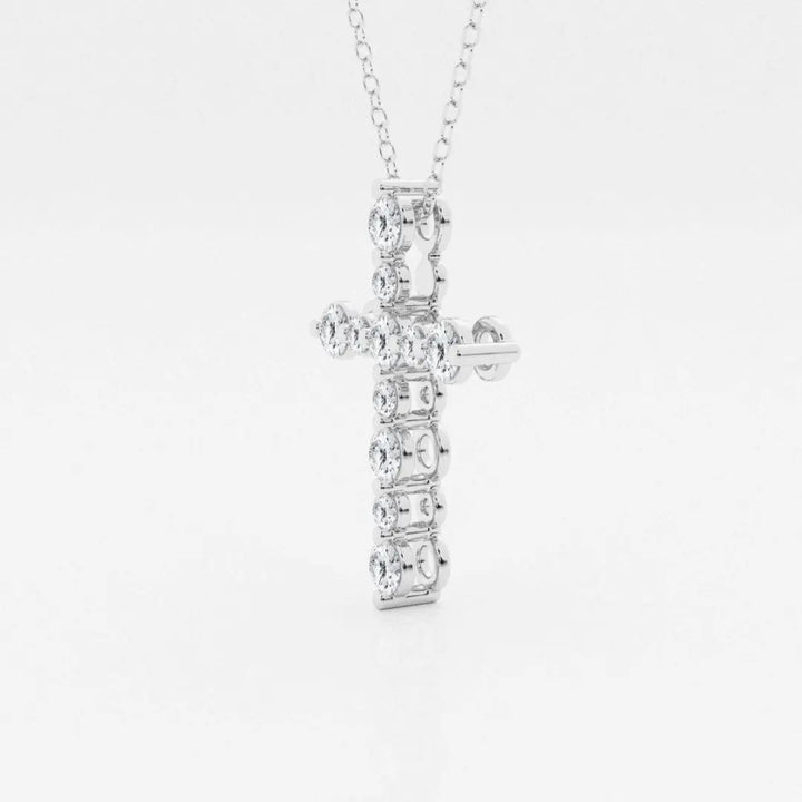 Lab Grown 2.16 CT Round Cut Diamond Art Deco Necklace Jewel Carts
