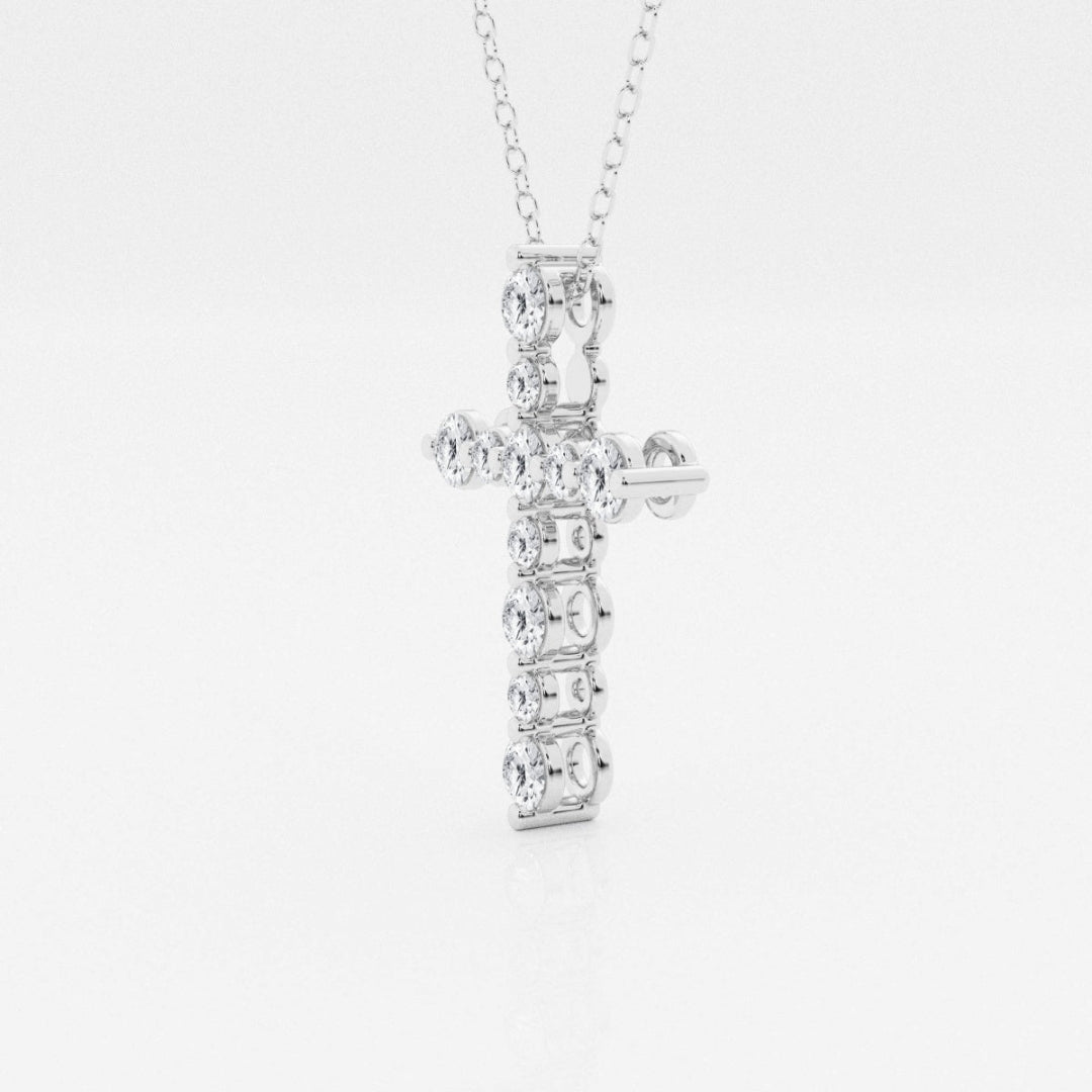 Lab Grown 2.16 CT Round Cut Diamond Art Deco Necklace Jewel Carts