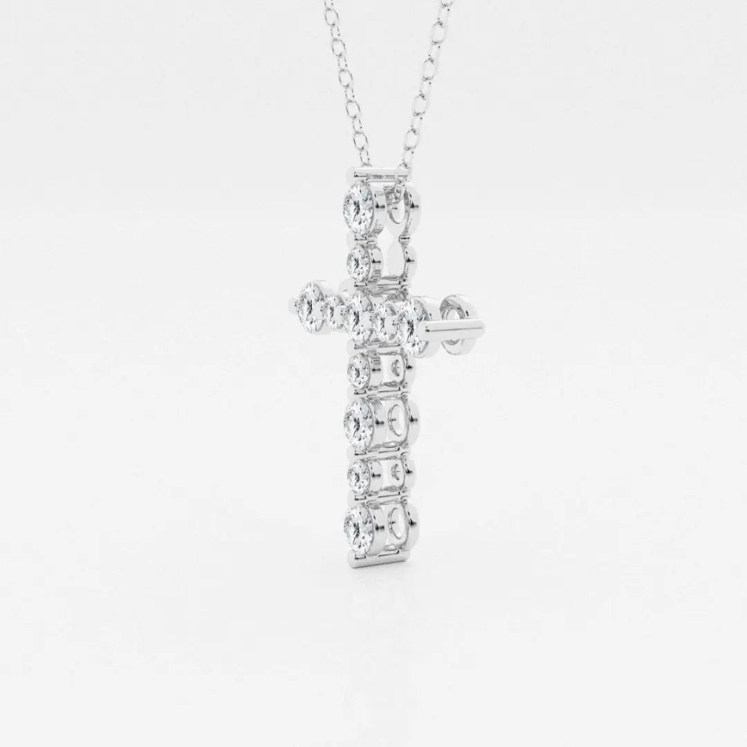 Lab Grown 2.16 CT Round Cut Diamond Art Deco Necklace Jewel Carts