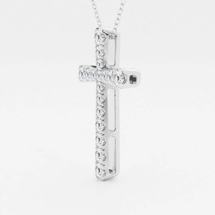 Lab Grown 1.89 CT Round Cut Diamond Mid-Century Necklace Jewel Carts