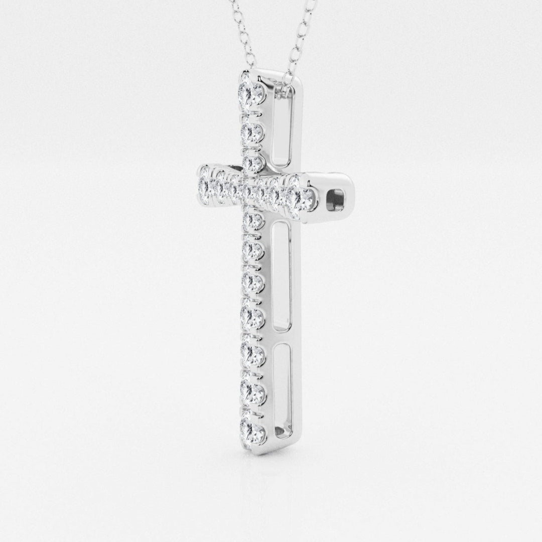 Lab Grown 1.89 CT Round Cut Diamond Mid-Century Necklace
