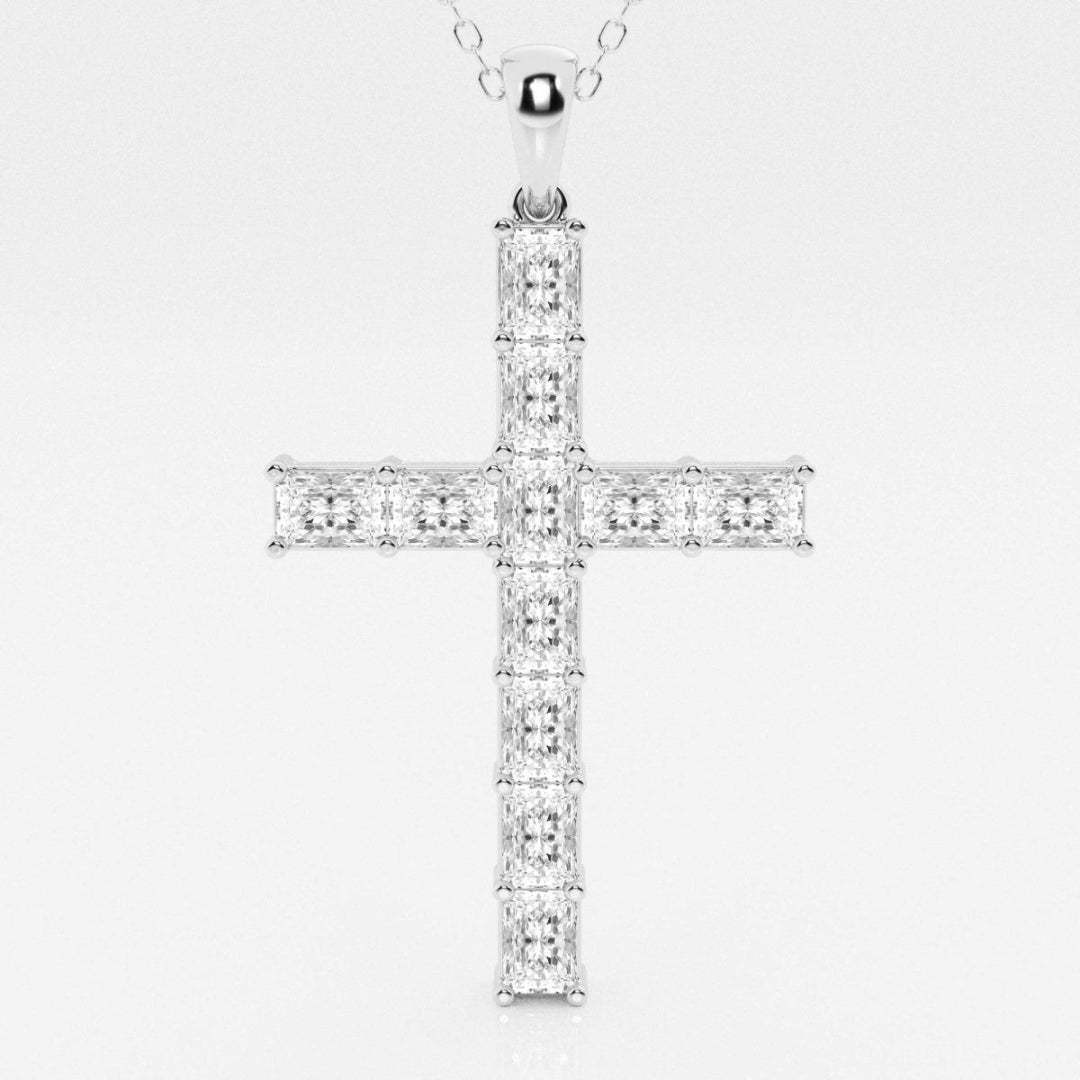 Lab Grown 3.50 CT Radiant Cut Diamond Victorian Necklace