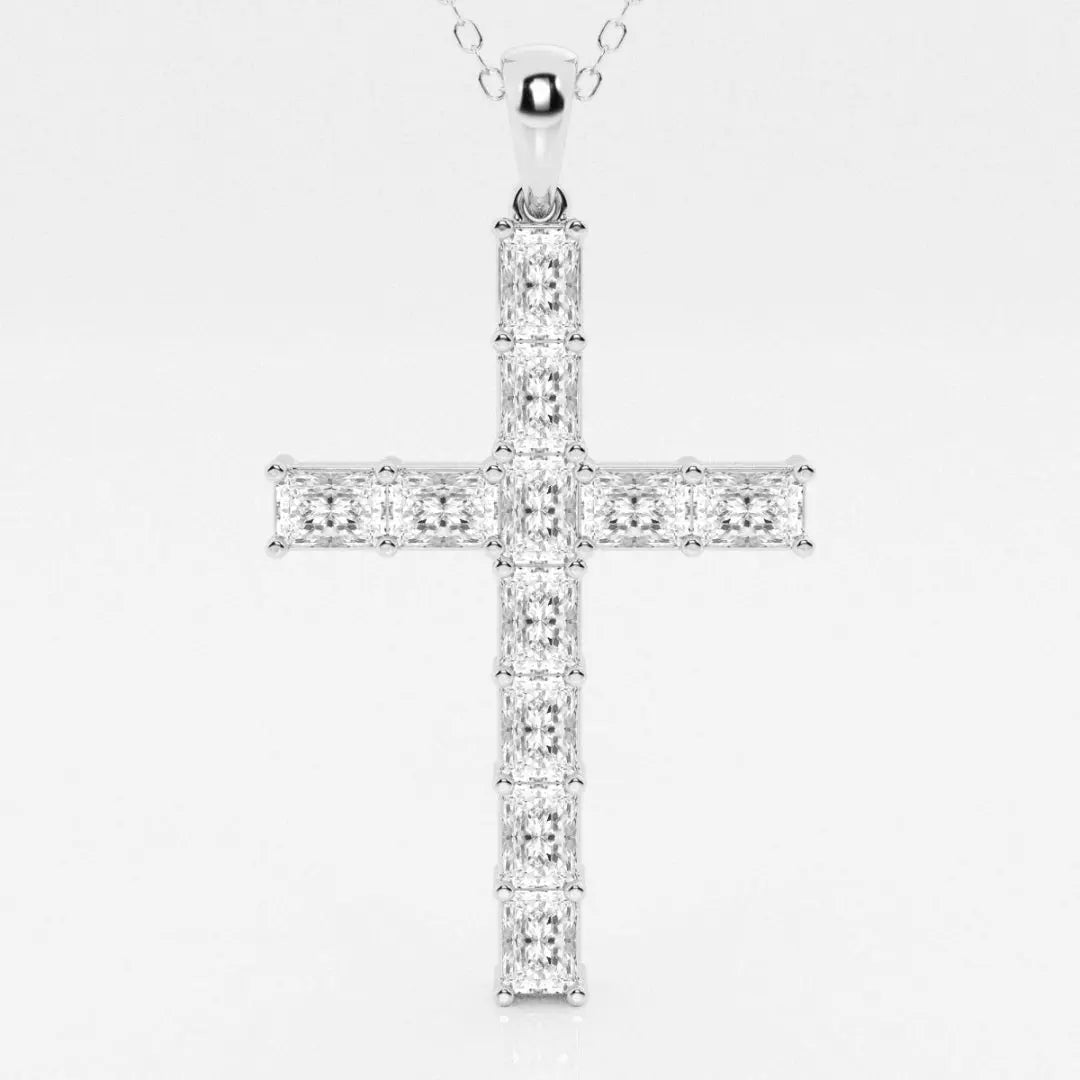 Lab Grown 3.50 CT Radiant Cut Diamond Victorian Necklace Jewel Carts