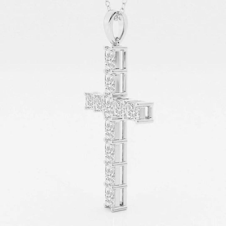 Lab Grown 3.50 CT Radiant Cut Diamond Victorian Necklace Jewel Carts