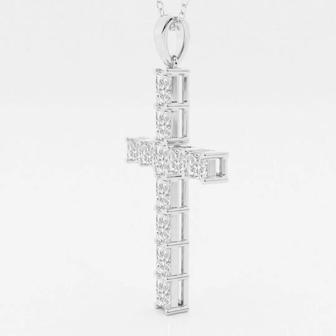 Lab Grown 3.50 CT Radiant Cut Diamond Victorian Necklace Jewel Carts