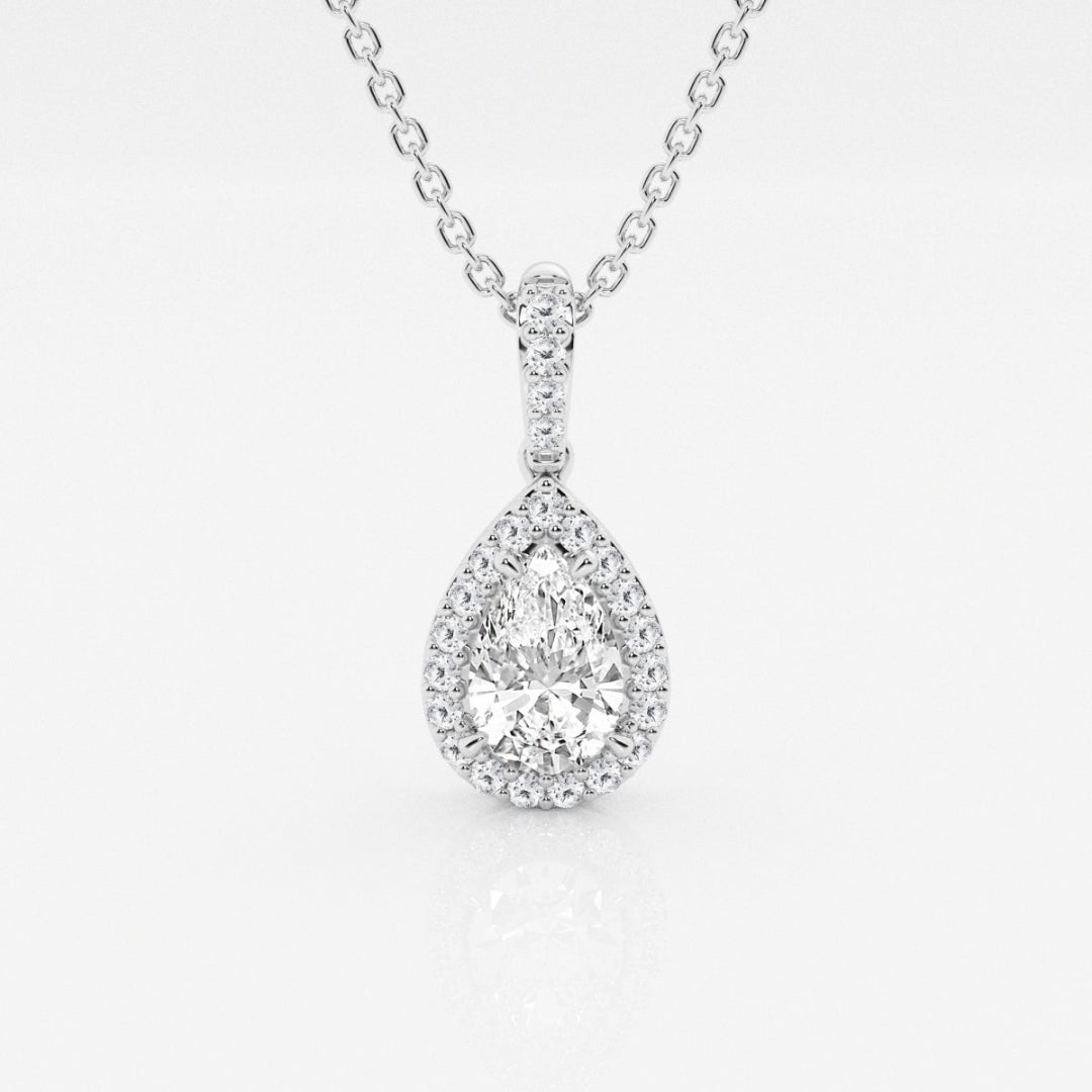 Lab Grown 2.54 CT Pear Cut Diamond Victorian Necklace Jewel Carts