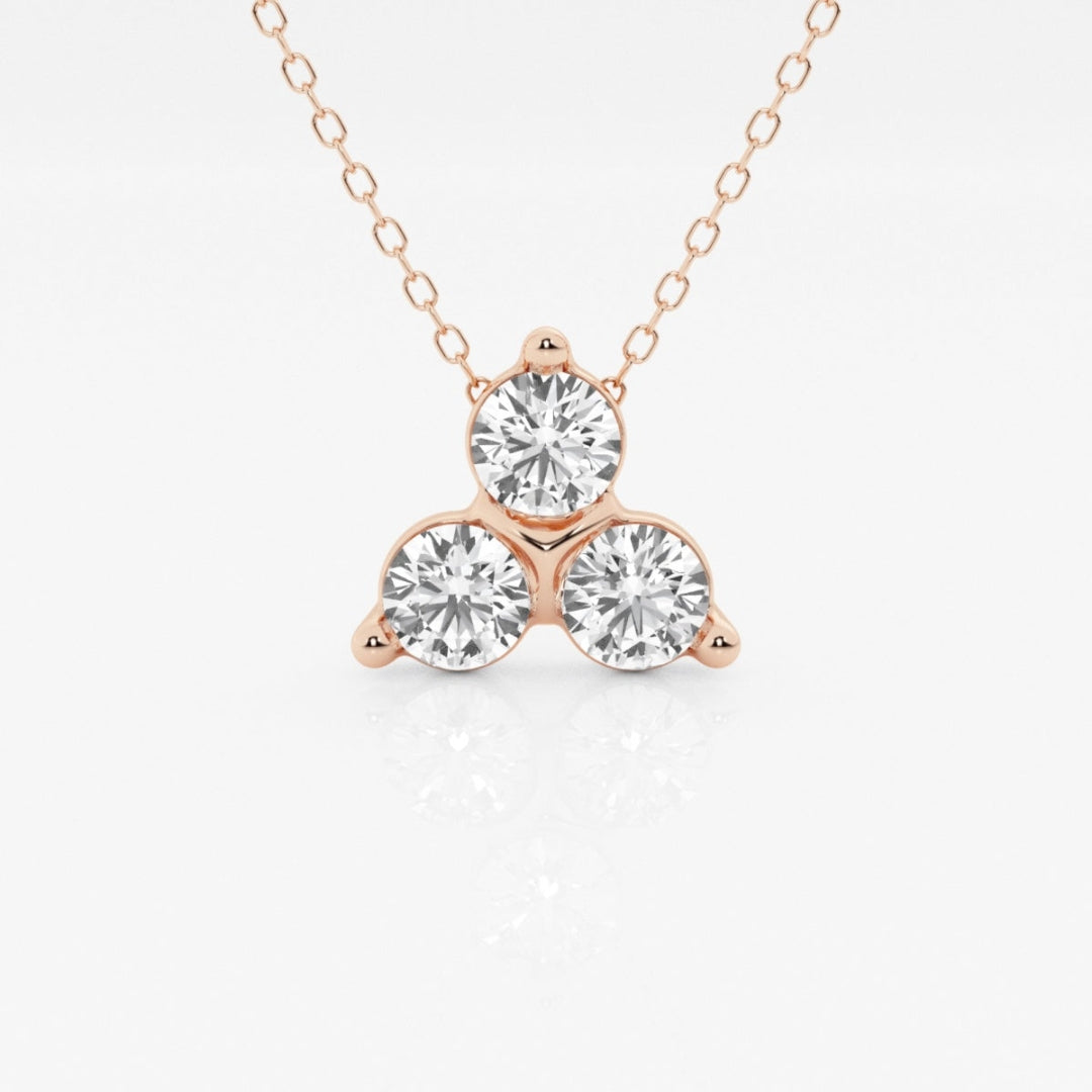 Lab Grown 1.00 CT Round Cut Diamond Art Nouveau Necklace Jewel Carts