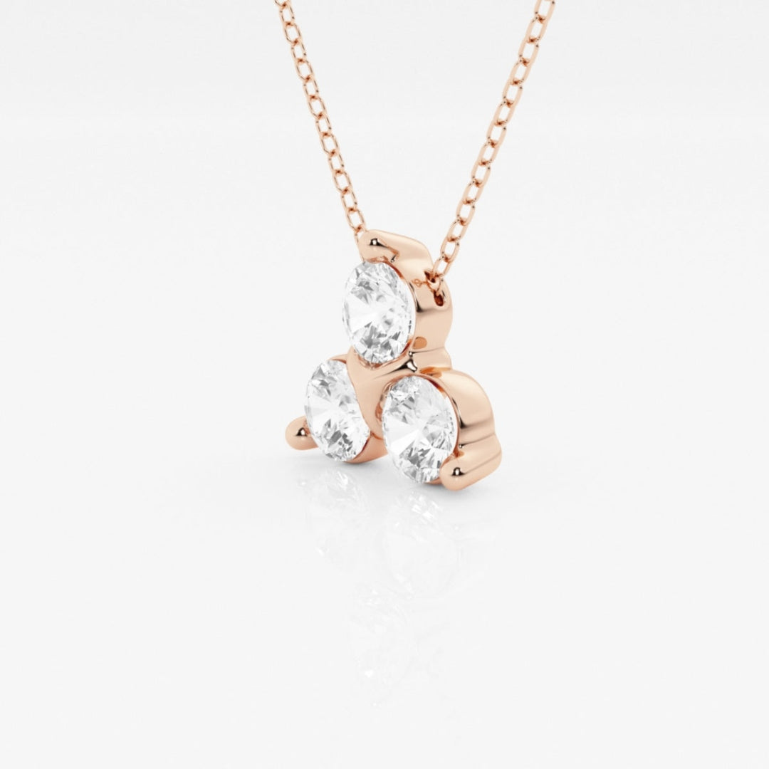 Lab Grown 1.00 CT Round Cut Diamond Art Nouveau Necklace Jewel Carts