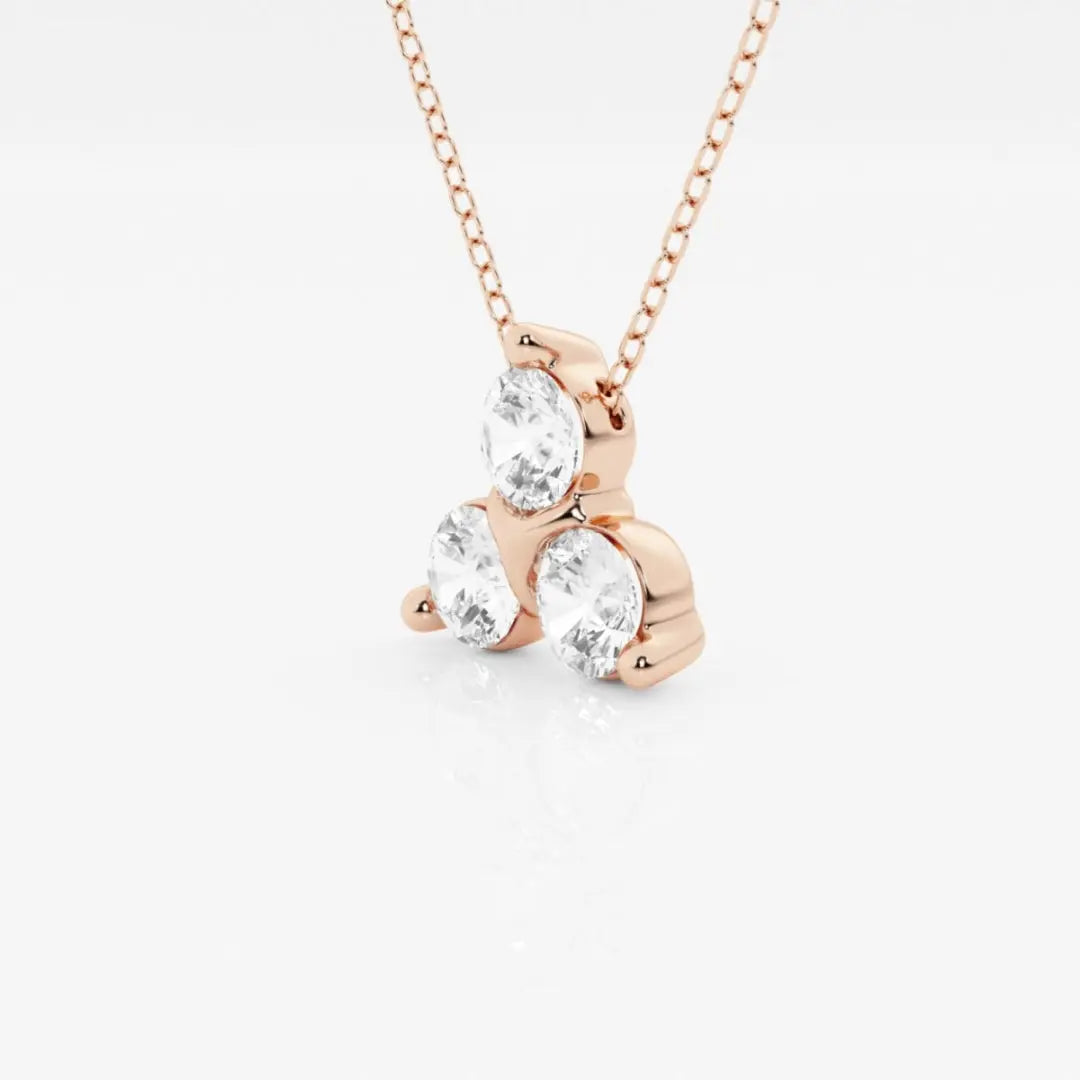 Lab Grown 1.00 CT Round Cut Diamond Art Nouveau Necklace Jewel Carts