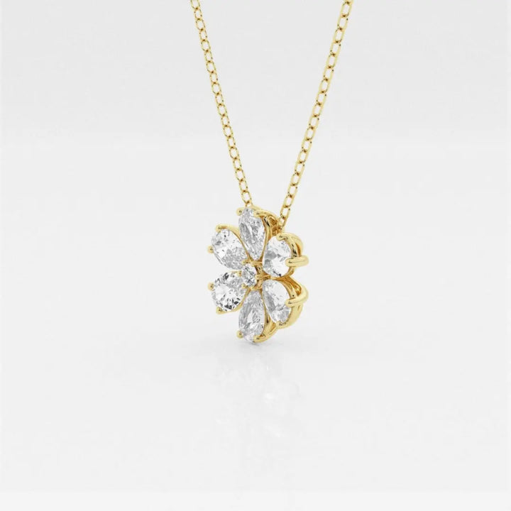 Lab Grown 1.93 CT Pear Cut Diamond Gothic Necklace Jewel Carts