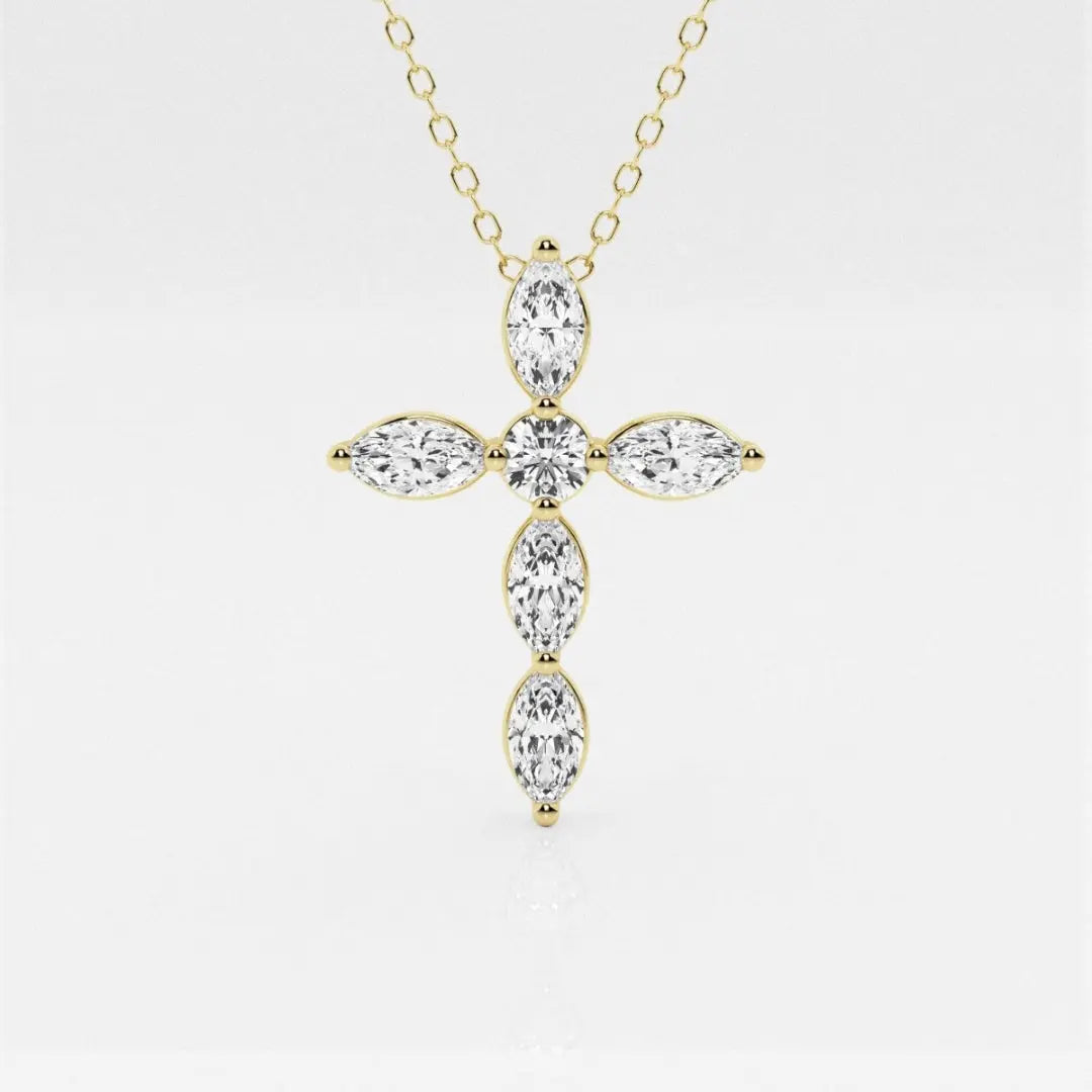 Lab Grown 1.18 CT Marquise Cut Diamond Art Deco Necklace Jewel Carts