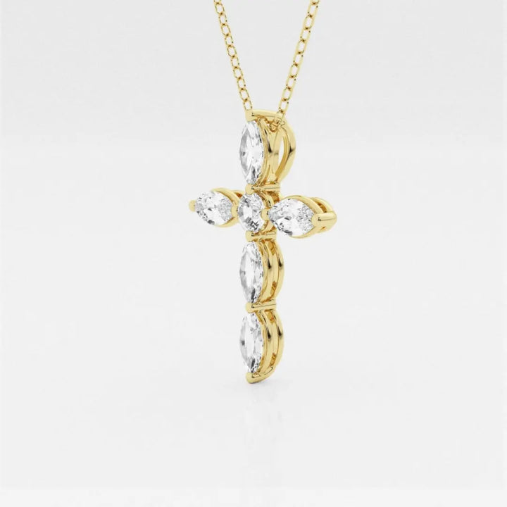 Lab Grown 1.18 CT Marquise Cut Diamond Art Deco Necklace Jewel Carts