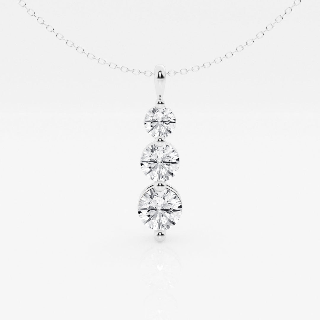 Lab Grown 1.10 CT Round Cut Diamond Art Deco Necklace Jewel Carts