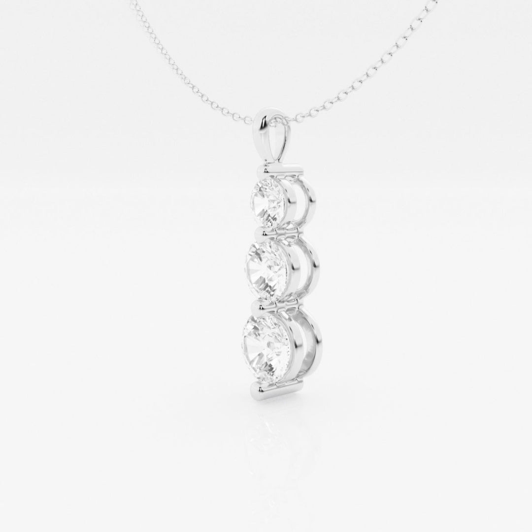 Lab Grown 1.10 CT Round Cut Diamond Art Deco Necklace Jewel Carts