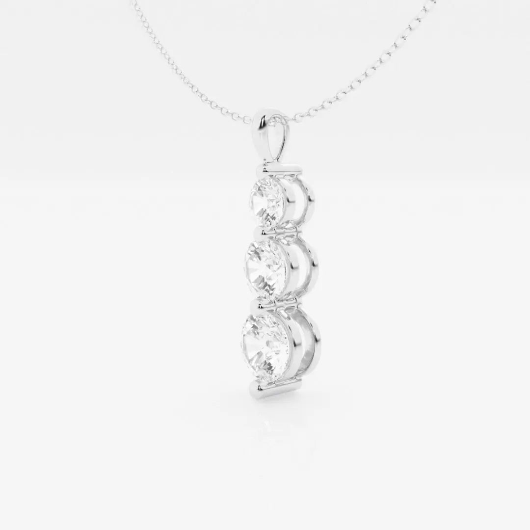 Lab Grown 1.10 CT Round Cut Diamond Art Deco Necklace Jewel Carts