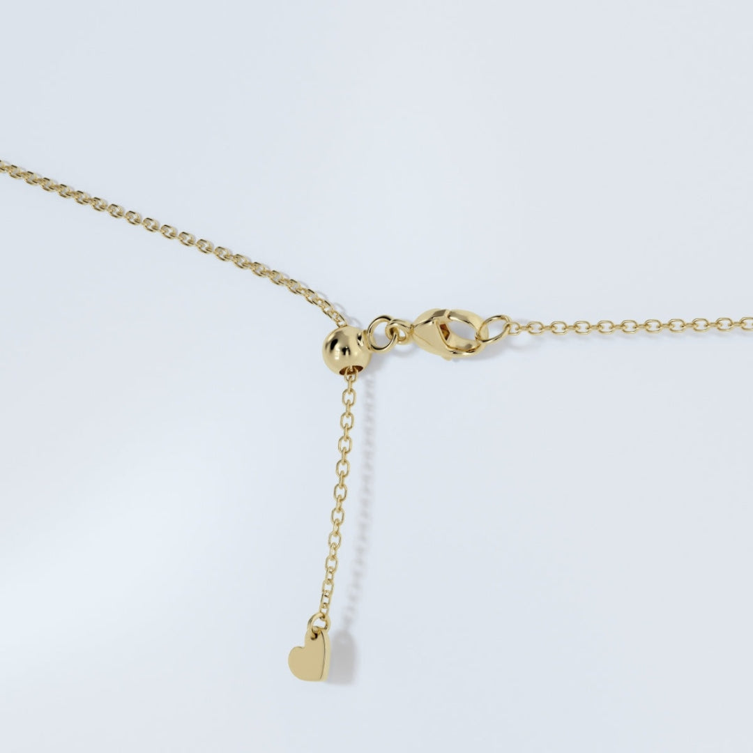 Lab Grown 1.17 CT Round Cut Diamond Mid-Century Necklace Jewel Carts