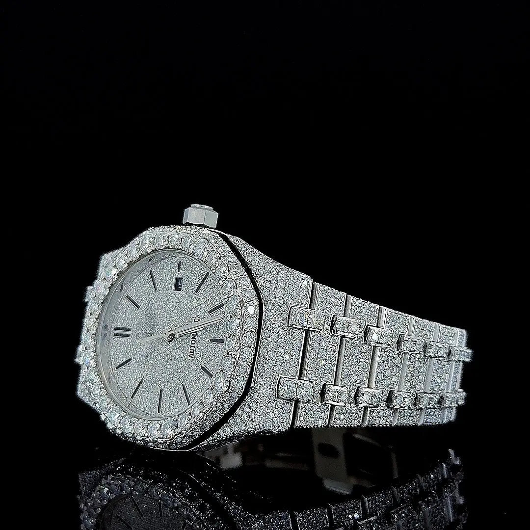 Men's AP Moissanite Watch Left Profile View